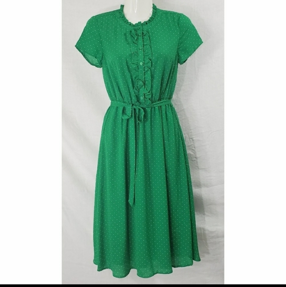 Modcloth Dresses & Skirts - Modcloth Green Polkadot Dress